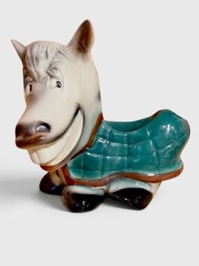 Vintage McCoy Pottery Smiling Horse Caddy
